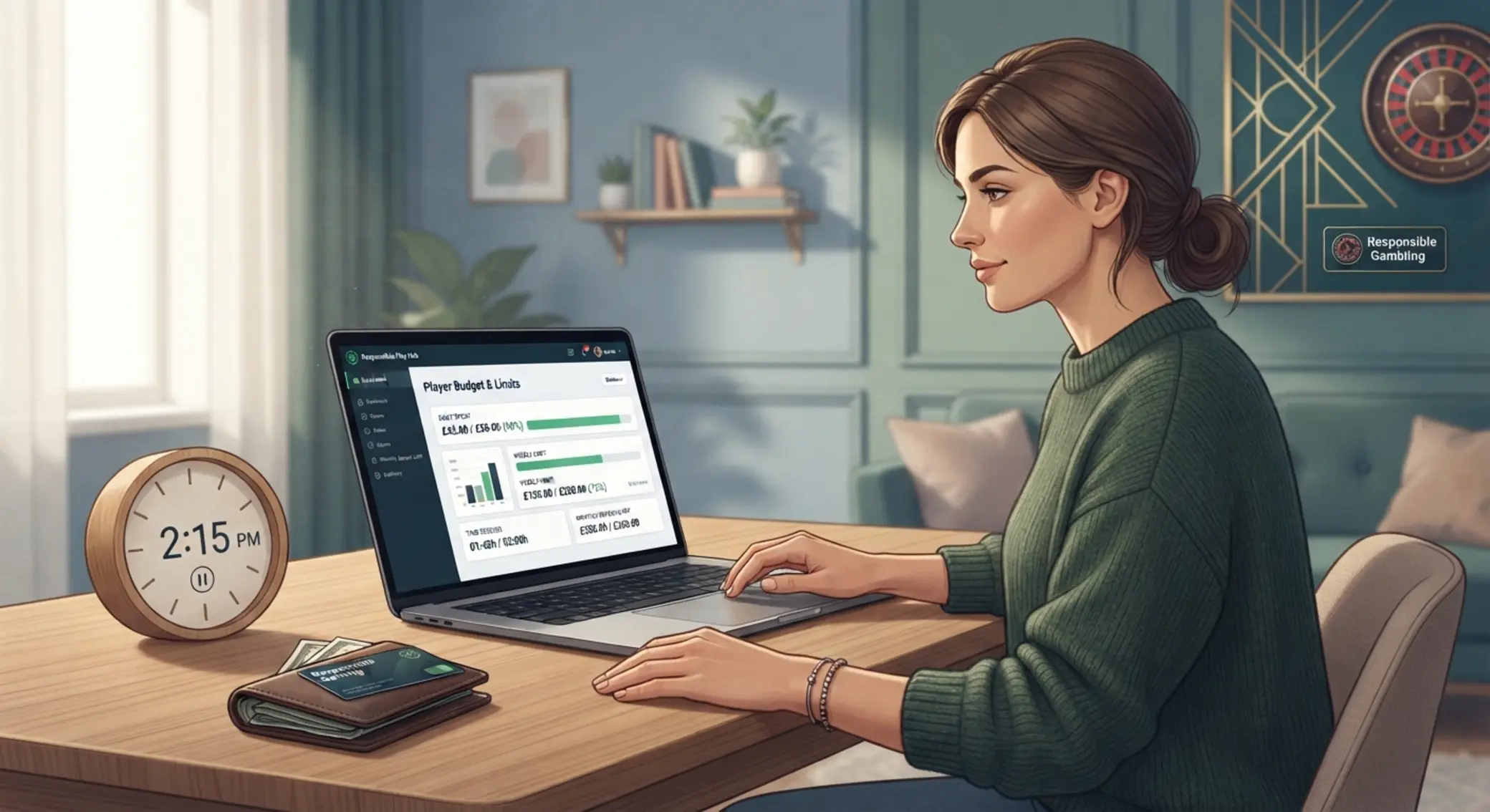 Odpowiedzialna gra w kasynie online Gracz kontrolujący budżet i czas gry w kasynie online